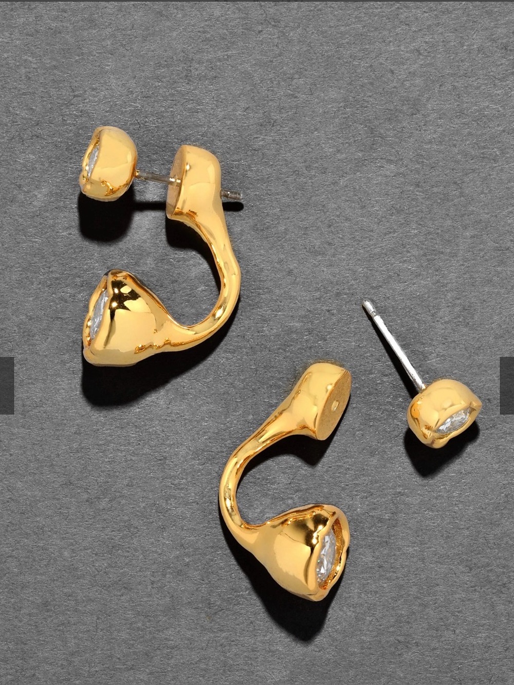 Asterales Gold Molten Front Back Earring - Alexis Bittar - new - Picture 8 of 9